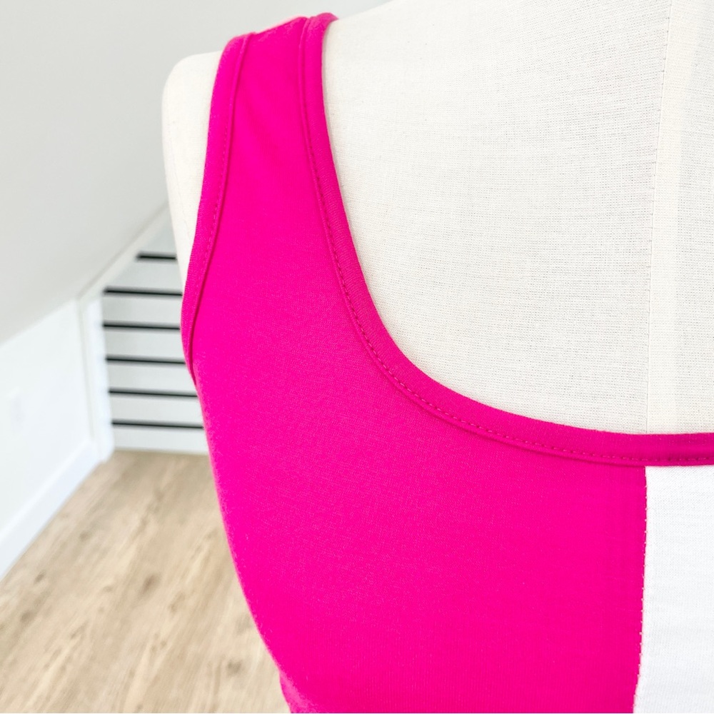Add on item only NWT S M L light, dark pink, white crop top tank top - Picture 5 of 7